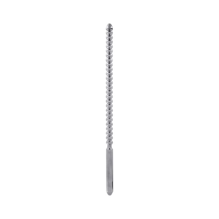 Dip stick ribbed- penis plug 10 mm - plata