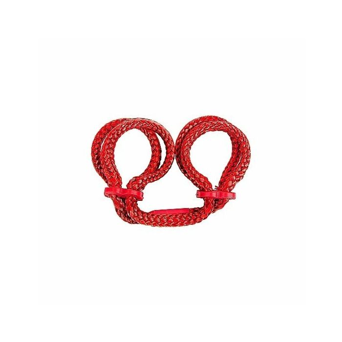 Topco red silk ankle cuffs bondage book