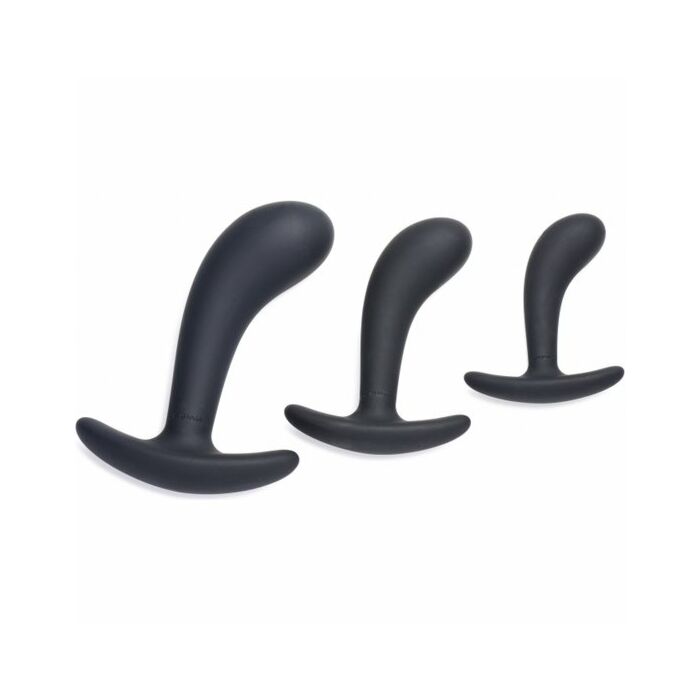 Curved anal set - dark delights 3 pieces - black