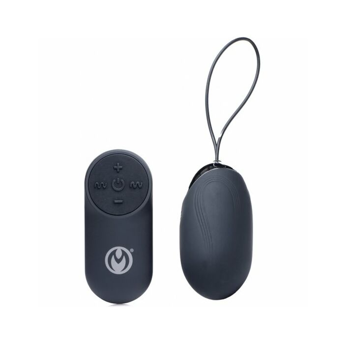 Silicone vibrating egg - thunder egg 21x remote control - black