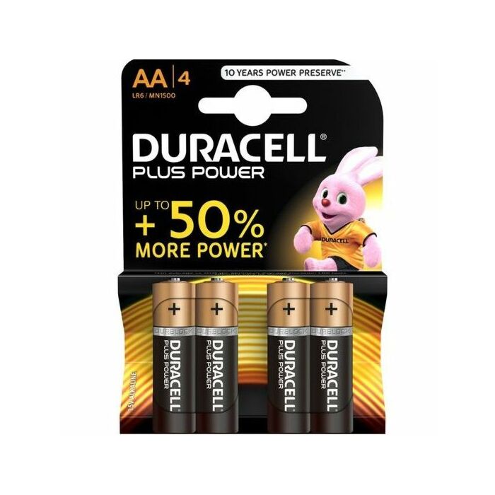 Duracell plus power pila alcalina aa lr6 blister*4