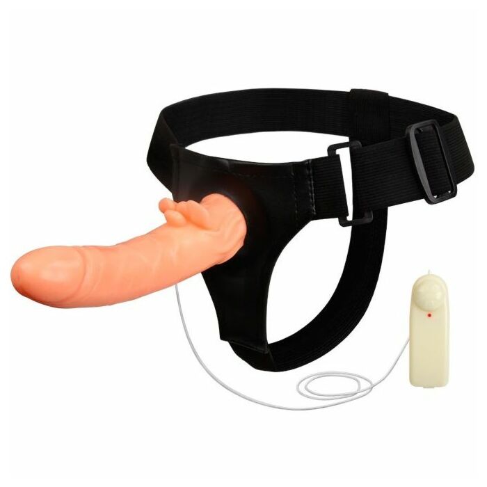 Passionate woman dancing harness vibrator 18cm