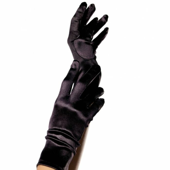 Seductive Black Satin Gloves