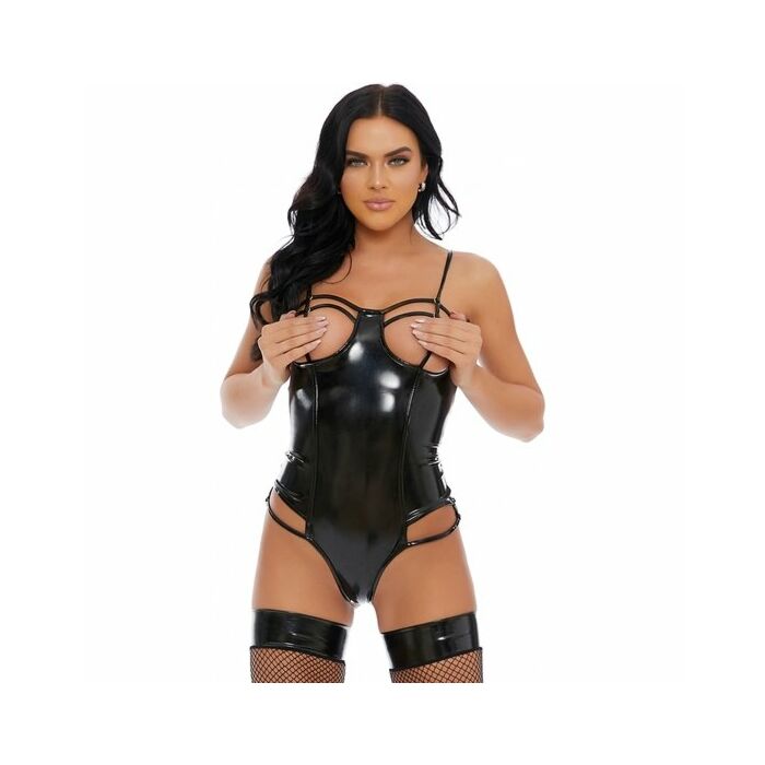 Shiny Black Vinyl Bodysuit