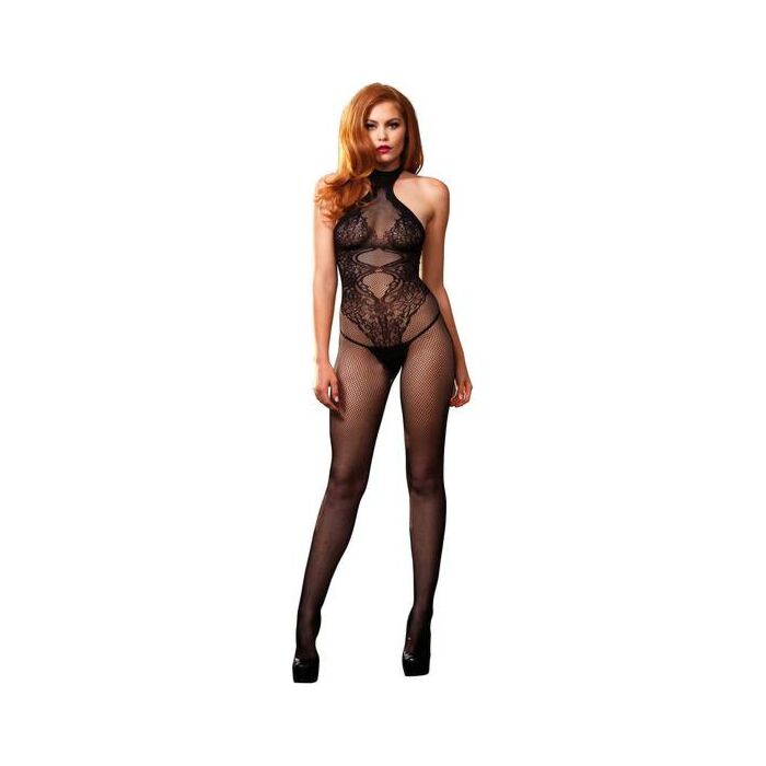 Leg avenue black mesh net with opening