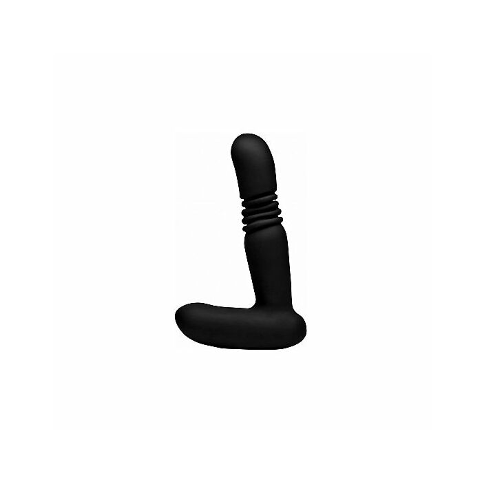 Vibrador anal thrusting de silicona con mando - negro