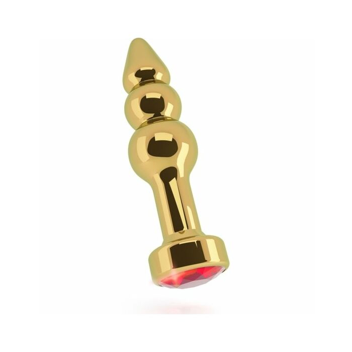 Rich anal stopper 10 cm with red gold sapphire