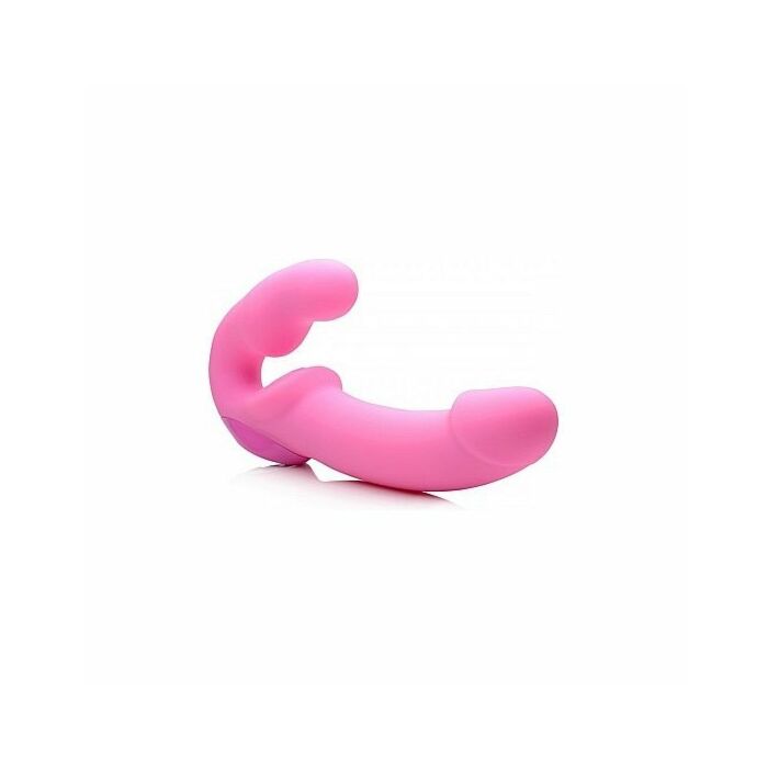 Arnés vibrador de silicona sin sujeción - rosa
