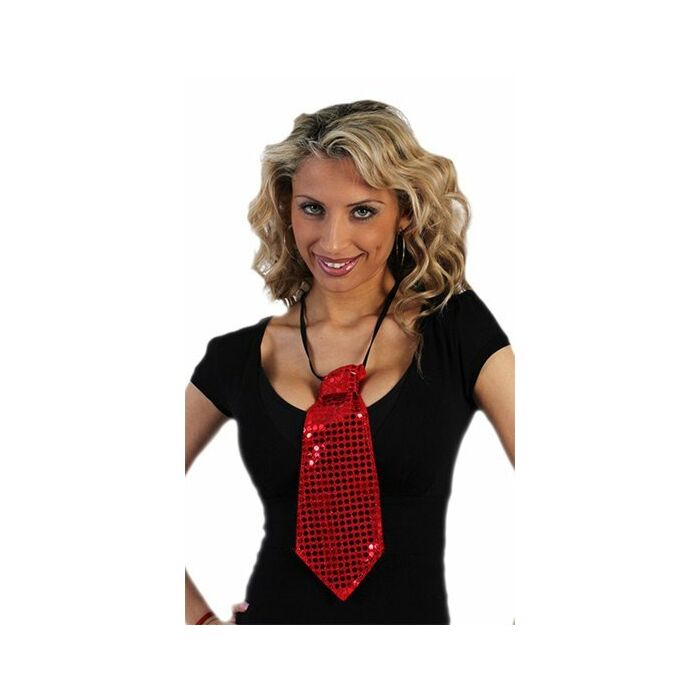 Red sequined tie