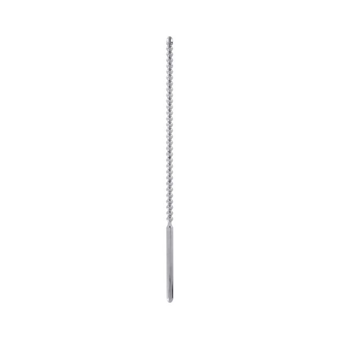 Dip stick ribbed- penis plug - 6 cm - plata