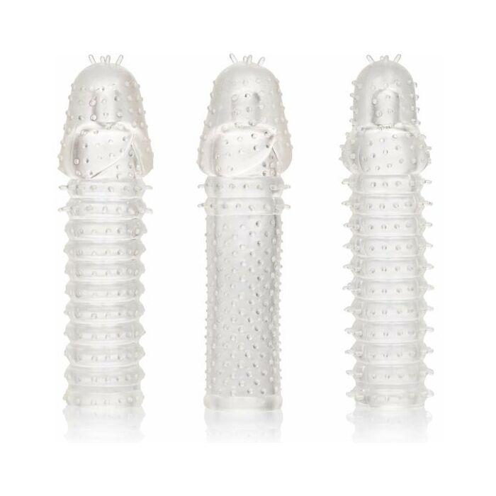 Kit de 3 extensiones para el pene - transparente