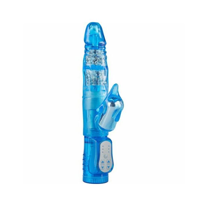 Vibrator with clitoral stimulator blue
