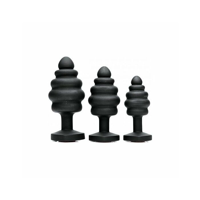 Kit de plugs silicona corazón - negro