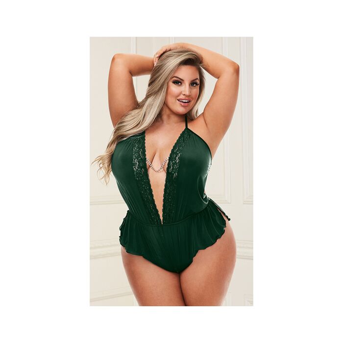 Baci sexy satin body - green