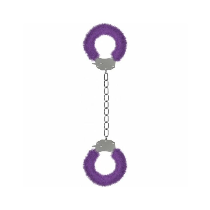 Ouch pleasure leg cuffs with purple plush