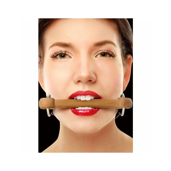 Ouch black wooden gag