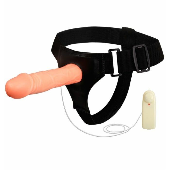 Passionate dance hollow vibrator 18cm harness
