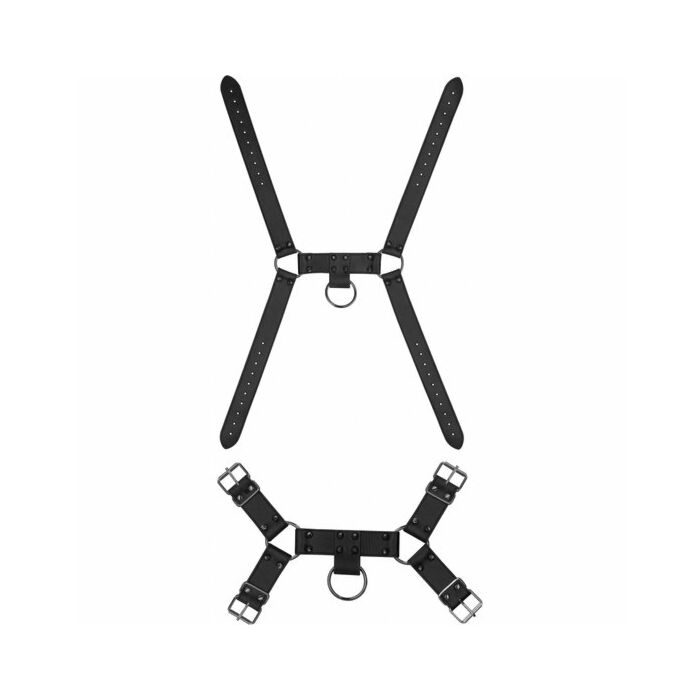 Ouch! skulls and bones arnés masculino con pinchos - negro