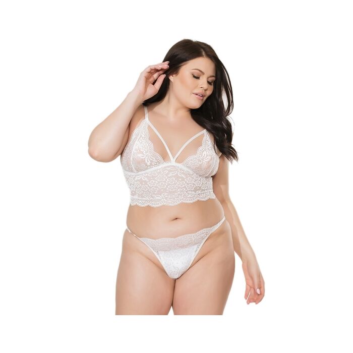 Bralette with white briefs