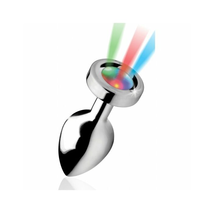 Light up - medium anal plug - silver