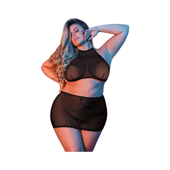 Sexytime -set blouse and miniskirt - black