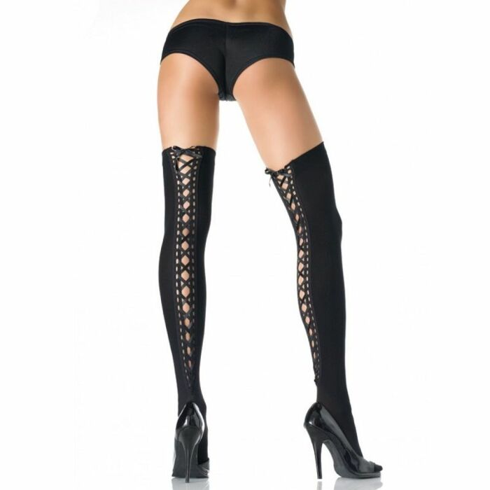 Leg avenue black stockings with entralazados in the back