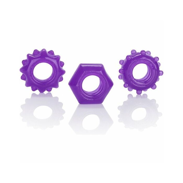 Kit de tres anillos reversibles morado