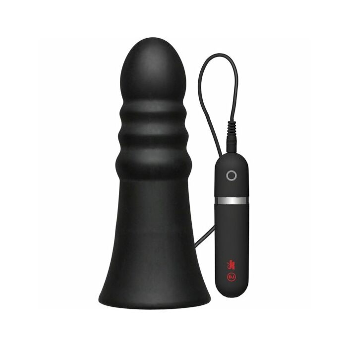 Plug vibrador de silicona 20 cm negro