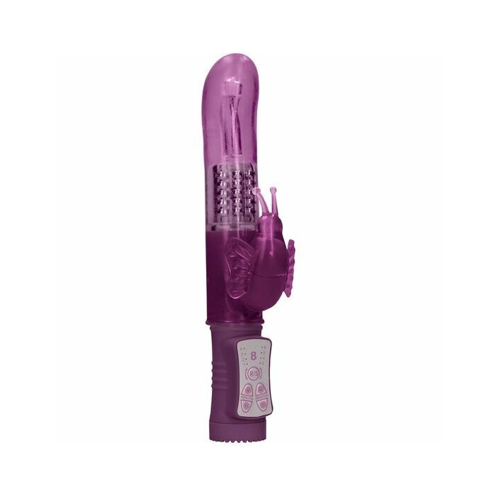 Vibrador rampante mariposa con rotación - morado