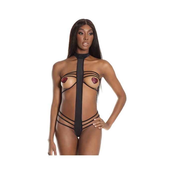 Strappy bodysuit - black