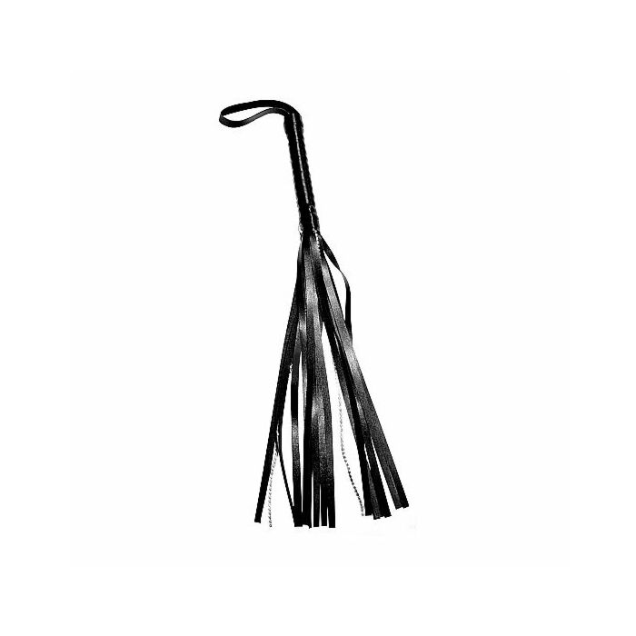 Flogger whip with strips of glass