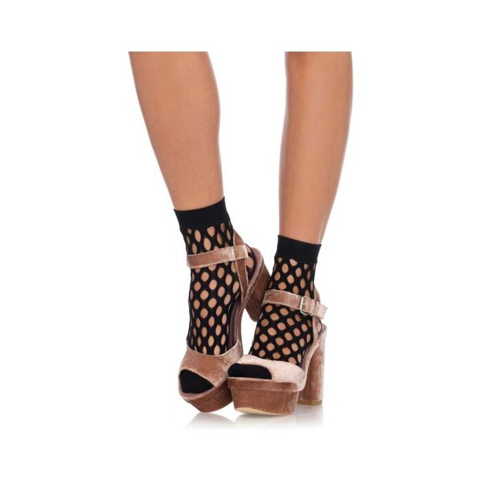 Oval fishnet socks - black