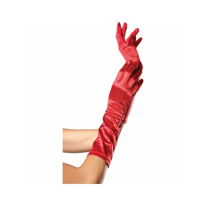 Leg avenue red satin gloves