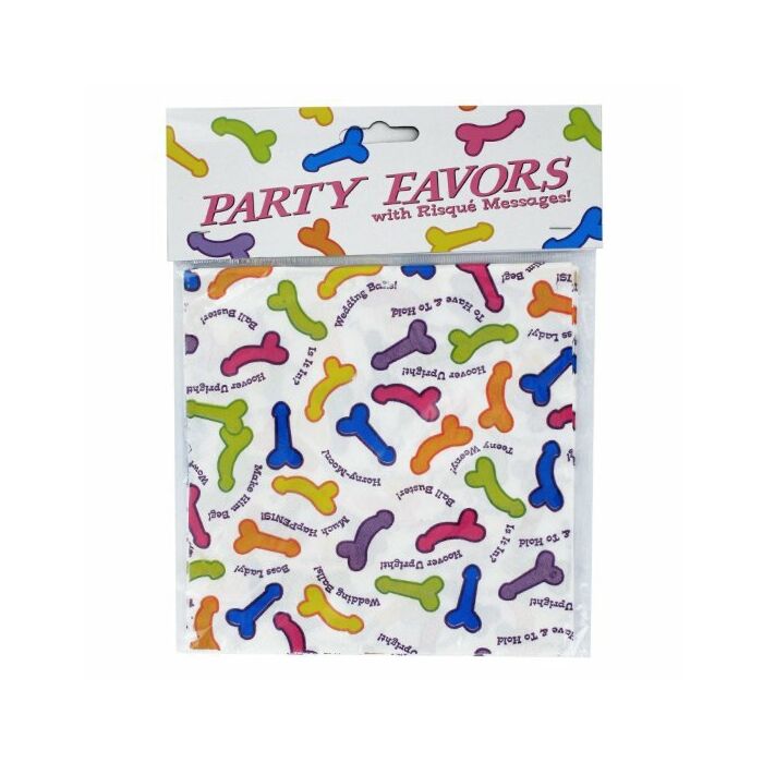 Pack 6 paper napkins with penises