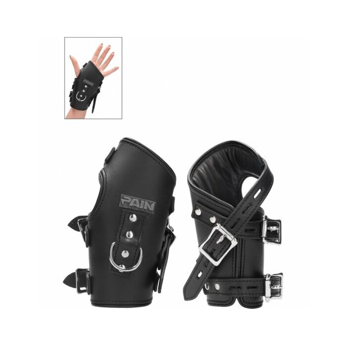 Leather hand and foot suspension grips - black
