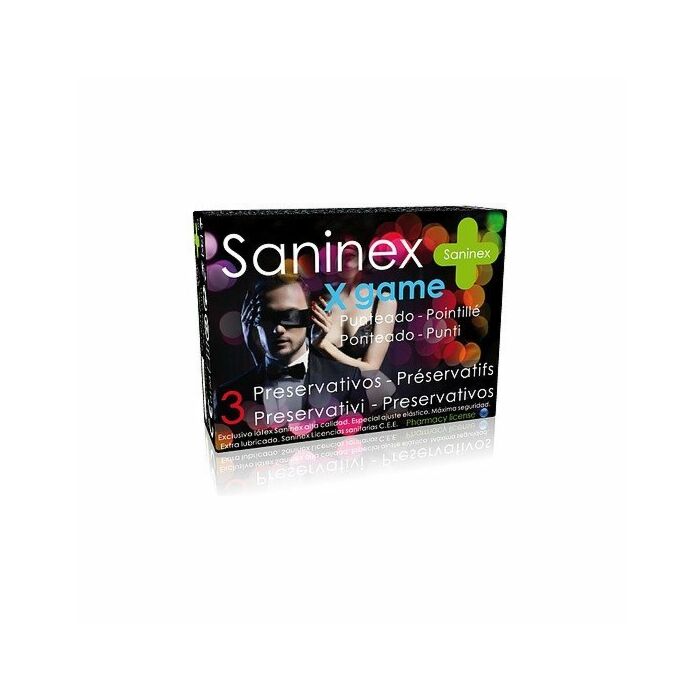 Saninex preservativos x game punteado 3uds