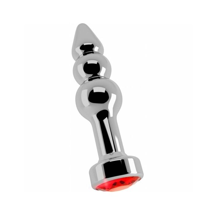 Rich anal r3 silver stopper 10 cm with red sapphire