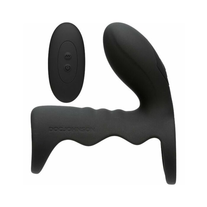 Optimale funda para el pene con plug y vibración - negro