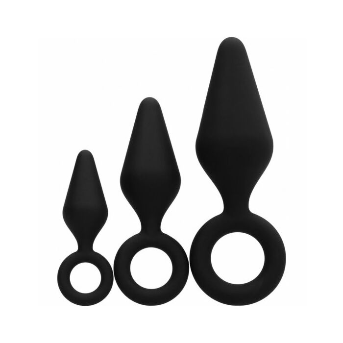 Kit de 3 plugs silicona - negro