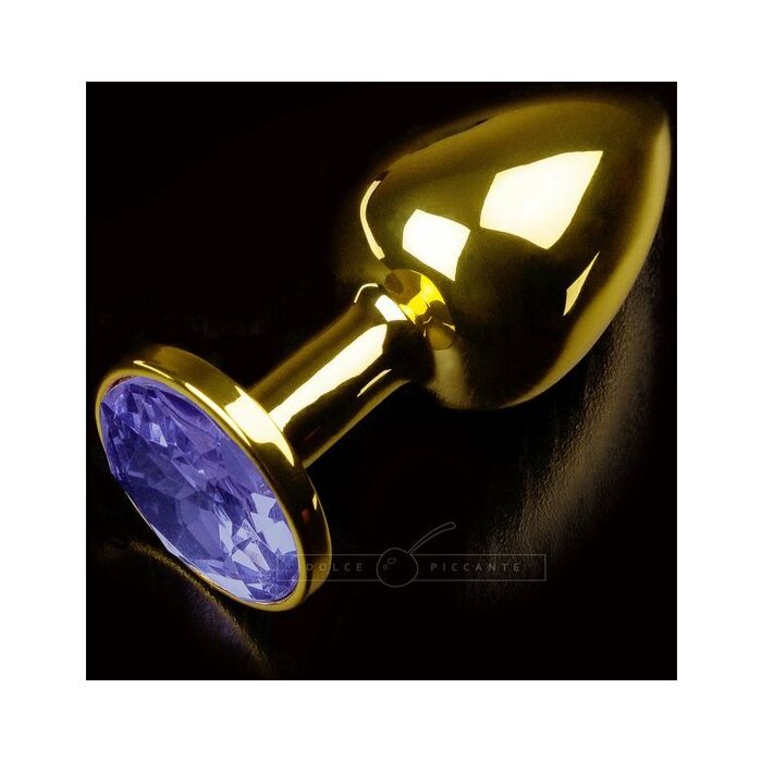Anal plug small gold jewelery / blue