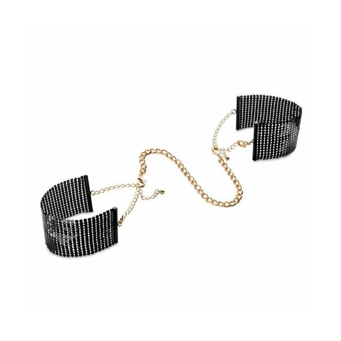 Black Metal Mesh Handcuffs Nightshade