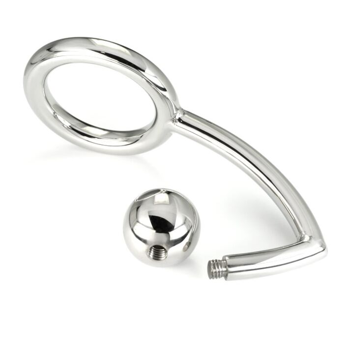 Metalhard ring cock ring with anal intruder hook 45mm