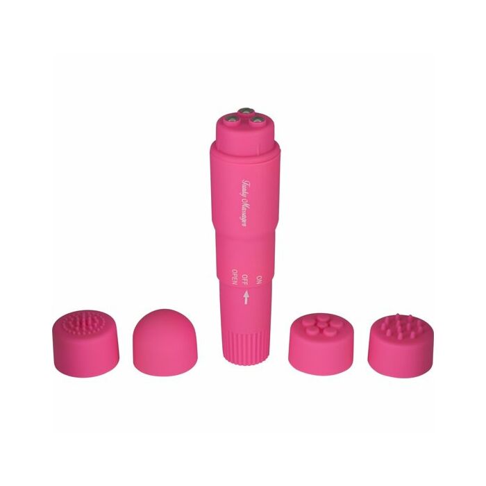 Stimulator with pink interchangeable heads