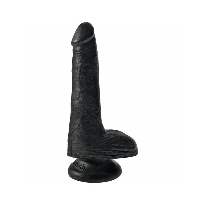 King cock pene realístico con testículos 15cm negro