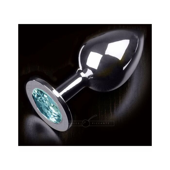 Plug anal jewelery large silver / turquoise