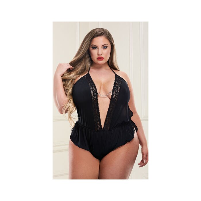 Baci sexy satin body - black