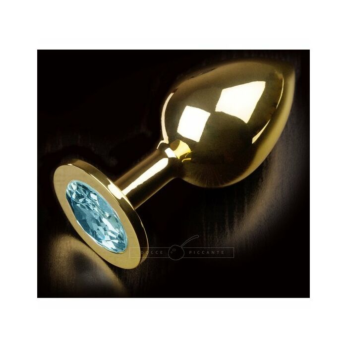 Plug anal jewellery large oro / turquesa