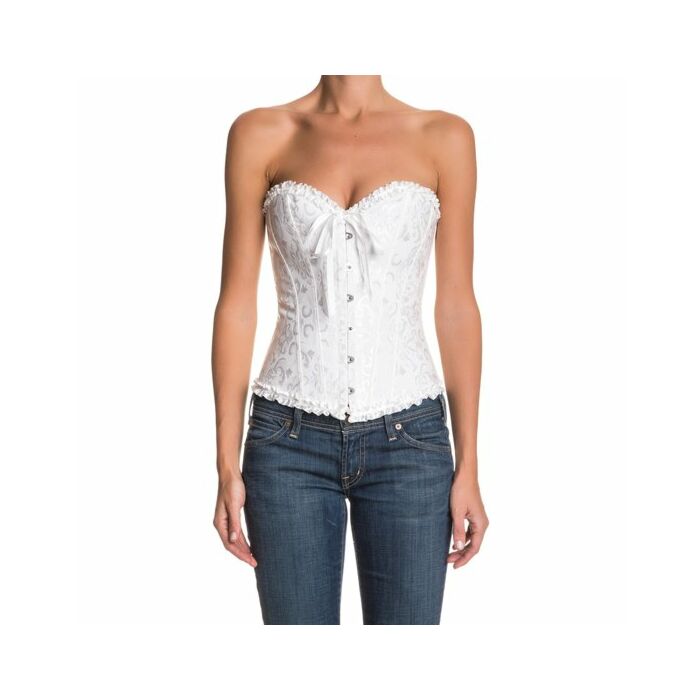 Elegant White Floral Corset