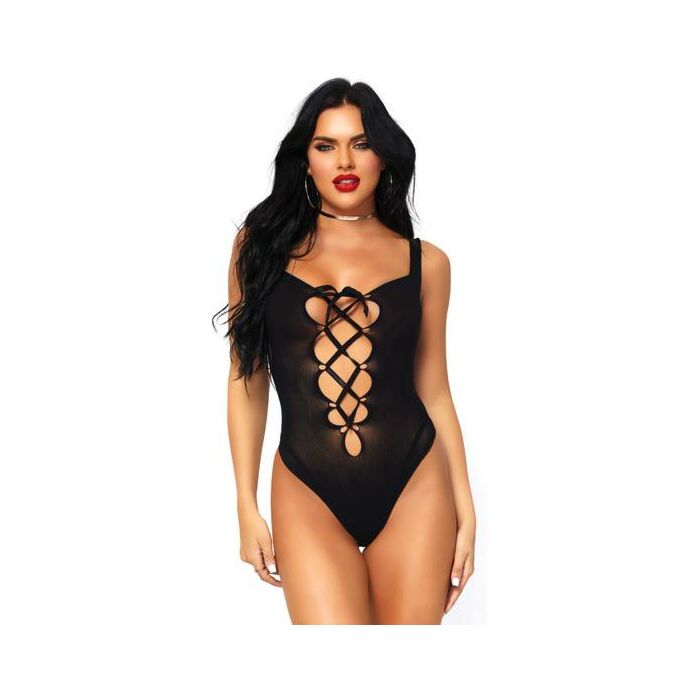 Leg avenue body negro opaco con lazada