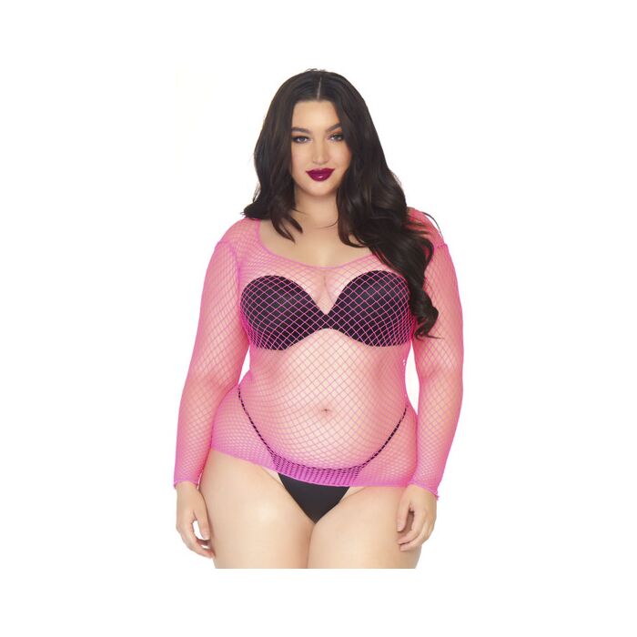 Industrial fishnet top - pink